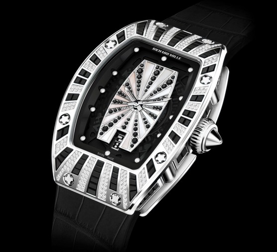 Replica Richard Mille RM 007 White Gold Pavé Black and White Watch